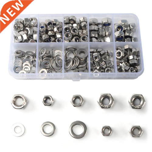 255Pcs/Kit A2 Washers Kit M4 M5 M6 Nyloc Nuts & Form a Washe
