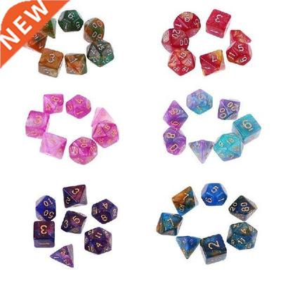 7pcs/set Dichromatic D4 D6 D8 D10 D12 D20 Polyhedral Dices