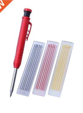Solid Carpenter Pencil Set with 6 Refill Leads Built-in