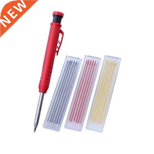 Solid Carpenter Pencil Set with 6 Refill Leads Built-in