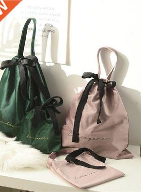 Velvet Drawstring Pouch Storage Bags Pockets Hair Dryer Bag