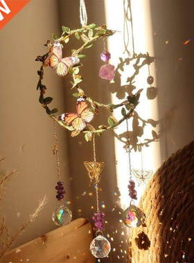 Butterfly Crystal Wnd Chme Star Moon Sun Catchers Vne