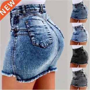 summer short denim skirt jeans skirts for women性感牛仔短裙