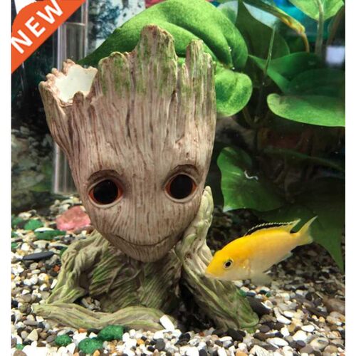 3 style PVC Cute Cartoon Tree Man Aquarium Ornament Fish Tan