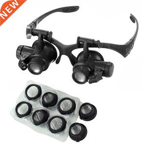 10/15/20/25X Len Head Wearing Magnifier Glasses Loupes with