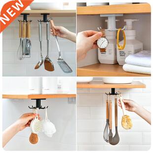 60 Degrees Rotated Kitchen Hooks Self Adhesive 6 Hooks