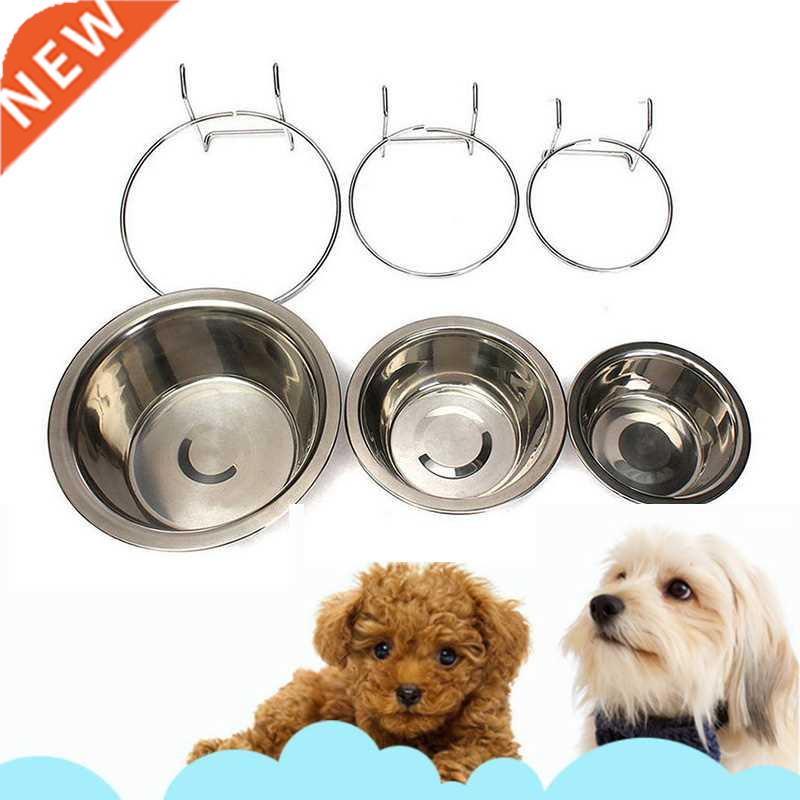 Stainless Steel Dog Cat Hanging Bowl Can Hang Stationary