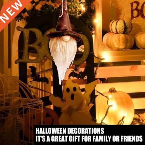 Halloween Decoration Dwarf With Witch Hat Led Light Hanging