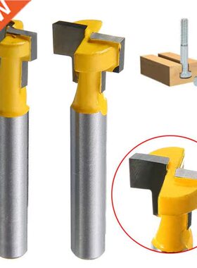2pcs 1/4'' Shank T-Slot Handle Router Bits 3/8'' & 1/2'' Hea