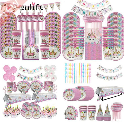 1st Birthday Party For Baby Shower Decoration Unicorn Paper