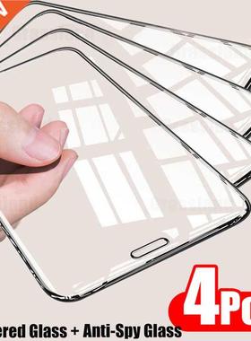 4Pcs Full ver Tempered Glass For iPhone 11 12 13 Pro Max Scr