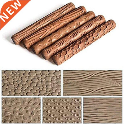 Pottery Tools Wooden Embossing Stick Pattern Rolling Clay