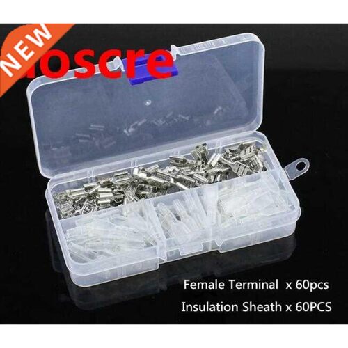 120pcs (60 set ) 6.3mm Crimp Terminals Insulated Seal Elec