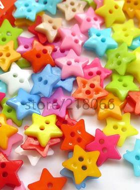 suoja 50PCS Clothes Sewing Accessories 2Holes Star Flatback