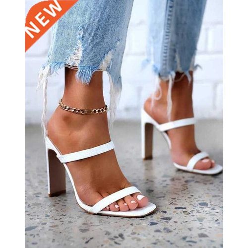 Brand Women Summer Outdoor Sandal High Square Heel Flip Flop