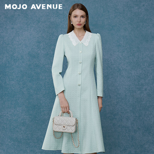 【千金玛德琳】朗姿/MOJO秋新品2026名媛气质连衣裙薄荷绿礼服裙