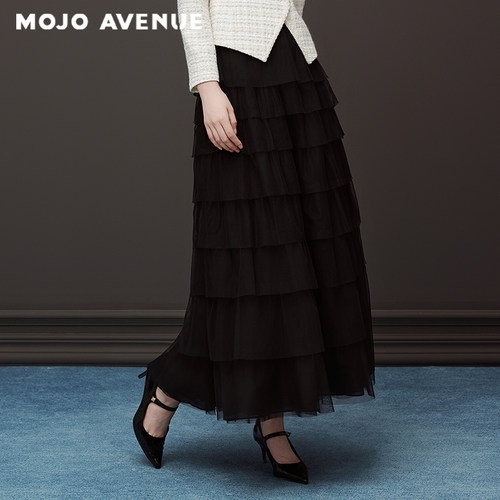 【舒心】朗姿/MOJO AVENUE莫佐2025秋冬优雅浪漫蓬蓬纱裙女高腰
