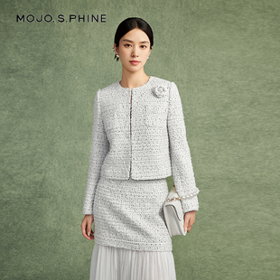 朗姿集团MOJO莫佐设繁星赫本小香风短外套2024年秋冬新款 计感独特