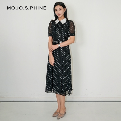 朗姿/MOJO AVENUE莫佐2025新款法式波点连衣裙女夏优雅宽松