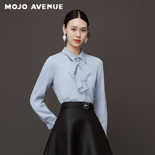 【舒心】朗姿/MOJO AVENUE莫佐精致简约通勤花边领衬衫2