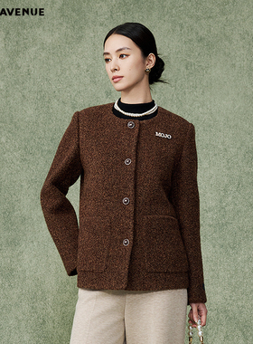 朗姿/【张天爱同款】MOJO AVENUE莫佐意大利羊毛香风大衣202