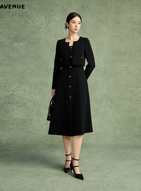 朗姿/MOJO AVENUE莫佐名媛千金风连衣裙2024年秋冬新款轻奢