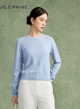 朗姿/MOJO AVENUE莫佐温柔浪漫羊绒针织衫2024年秋冬柔软时