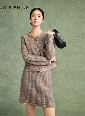 朗姿/MOJO AVENUE莫佐优雅小香风针织开衫2024年新款澳洲绵