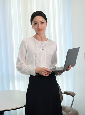 【舒心】MOJO AVENUE莫佐法式设计感简约大气长袖白衬衫百搭上衣