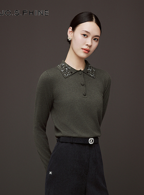 【舒心】朗姿/MOJO莫佐2025新款老钱风POLO针织衫女经典高级