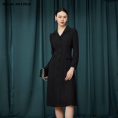 时尚 MOJO AVENUE莫佐优雅设计感翻领连衣裙2025年新款 高腰长裙朗