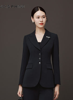 朗姿/MOJO AVENUE莫佐2025冬新款气质大女主黑色西装外套女