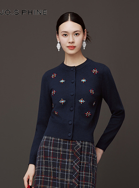 【舒心】朗姿/MOJO莫佐百搭松弛感纯羊毛针织开衫轻薄外套