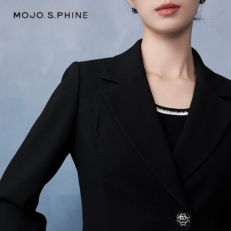 MOJO莫佐韩国肌理感西装外套2025年新款高阶精致通勤百搭上衣女