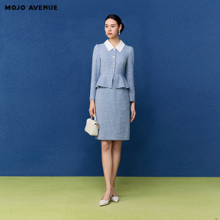 朗姿 2026千金名媛风假两件连衣裙荷叶边通勤约会包臀裙 MOJO新品