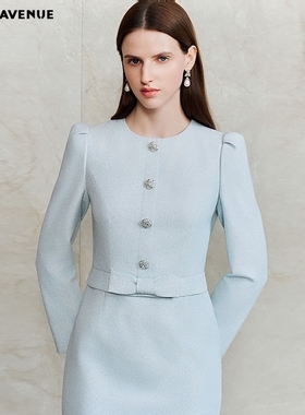 朗姿集团MOJO春新品2026淡雅知性修身连衣裙女优雅通勤包臀中长裙