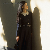 千金玛德琳连衣裙女蕾丝领法 AVENUE莫佐2025秋新款 舒心 MOJO