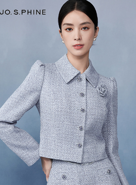 朗姿/MOJO AVENUE莫佐日本花呢香风短外套2025新款精致简约轻奢上