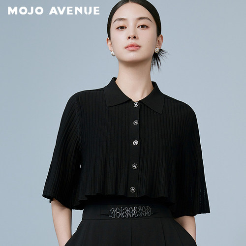 【舒心】朗姿/MOJO AVENUE莫佐复古混纺云肩针织开衫