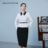 朗姿 假两件千金风连衣裙女秋冬黑 法式 MOJO AVENUE莫佐2025冬新款