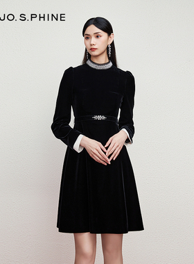 朗姿集团MOJO AVENUE莫佐Agehara皇室天鹅绒巴洛克丝绒连衣裙2024