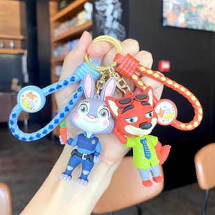 疯狂动物城挂件可爱朱迪兔子警官狐尼克挂件钥匙扣女精致书包挂件