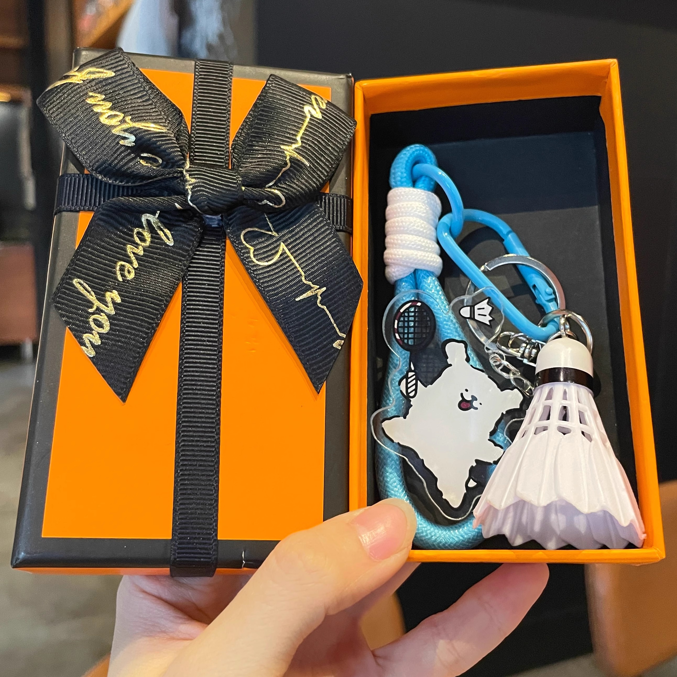 卡通小狗羽毛球运动挂件创意礼物