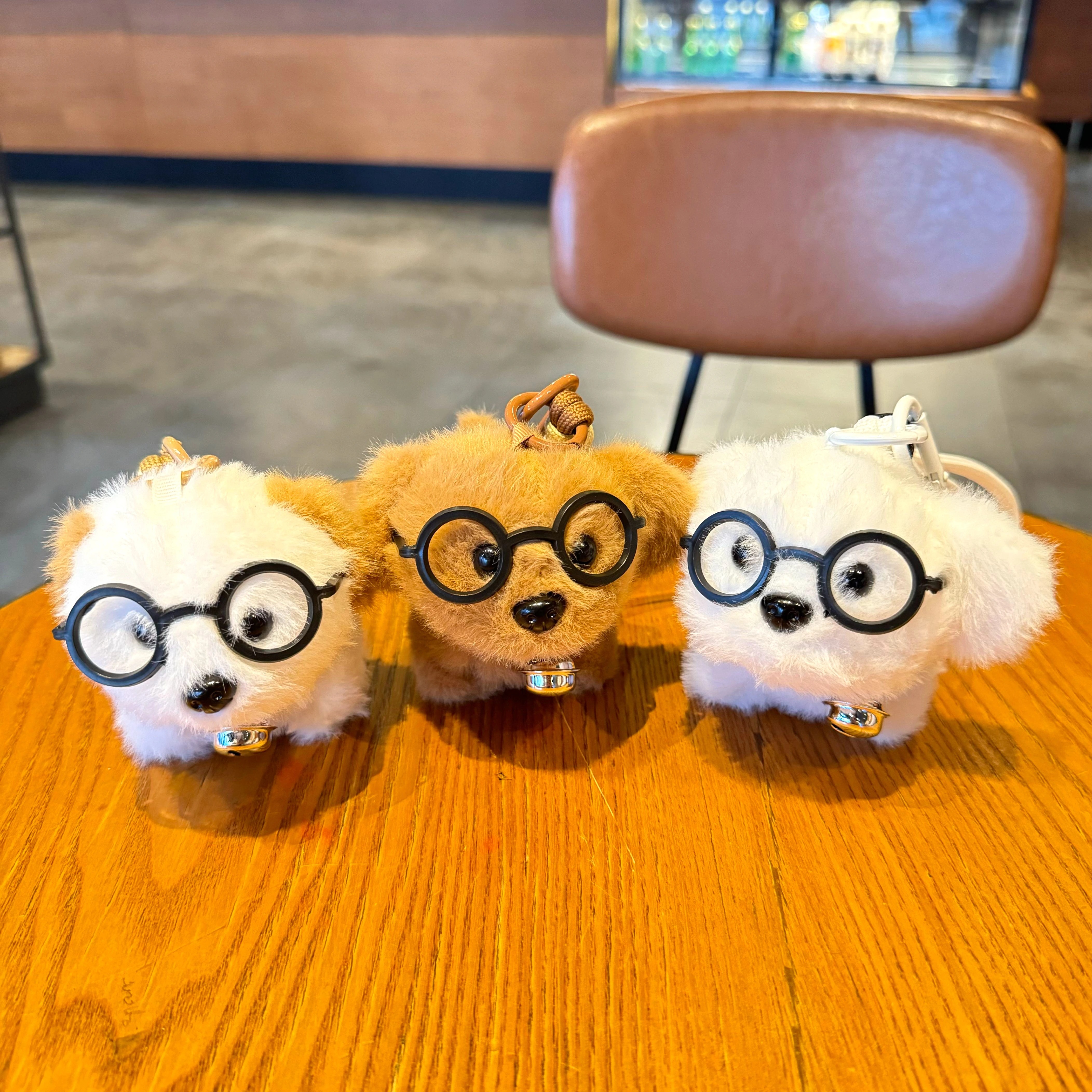 戴眼镜小狗情侣闺蜜钥匙扣小礼物