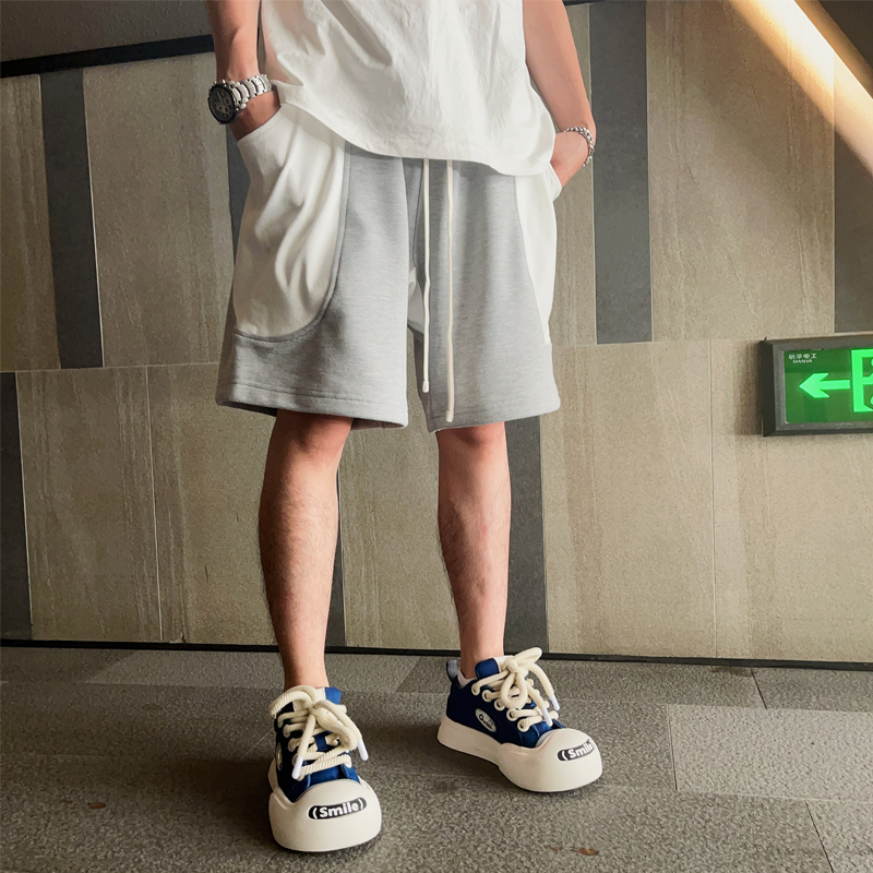 自主EPIDE拼色口袋抽绳运动短裤