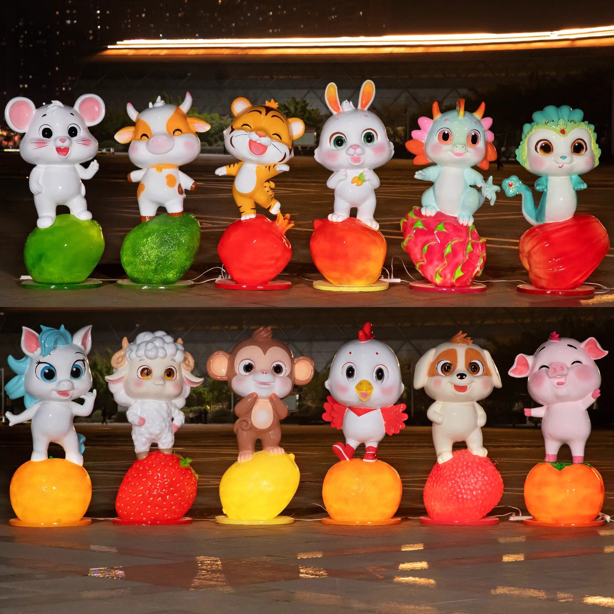 十二生肖玻璃钢动物座椅卡通发光雕塑户外公园吉祥物装饰品大摆件,家居饰品,装饰摆件,淘宝优惠券,粉丝福利购,淘宝优惠卷