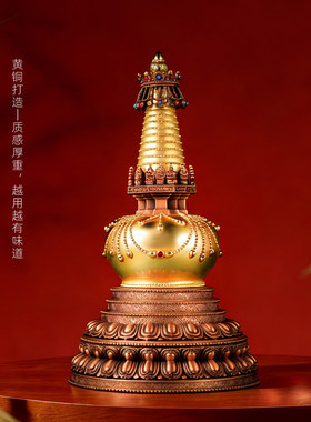 藏式纯铜八吉祥噶当塔