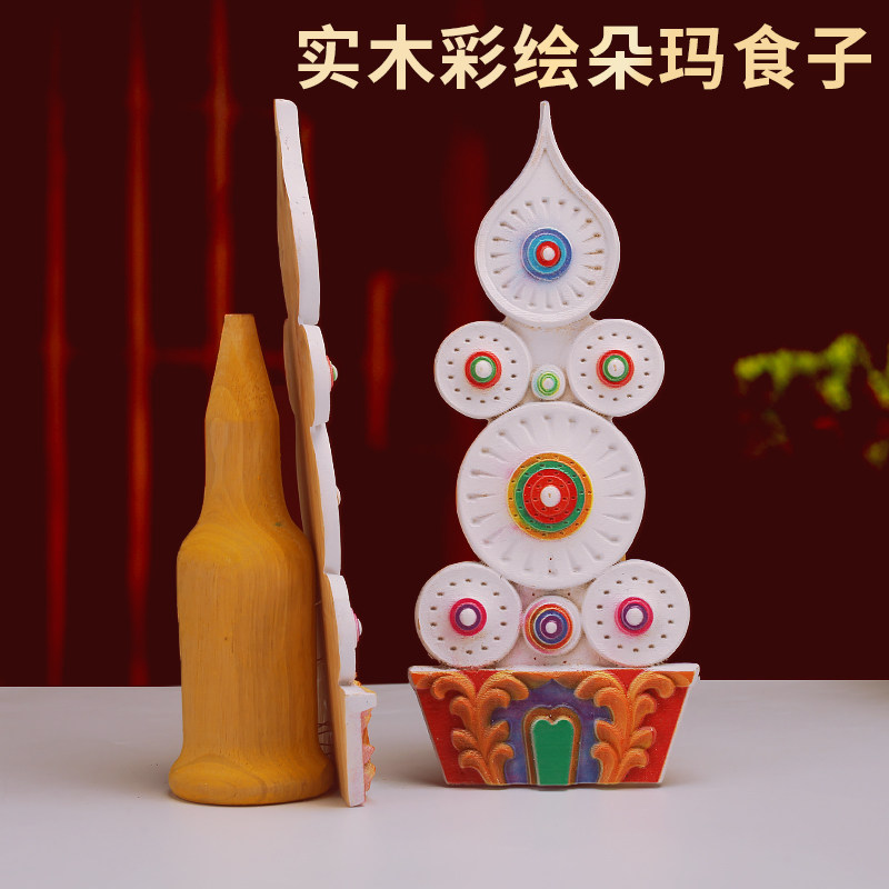 家用八供摆件白色实木彩绘
