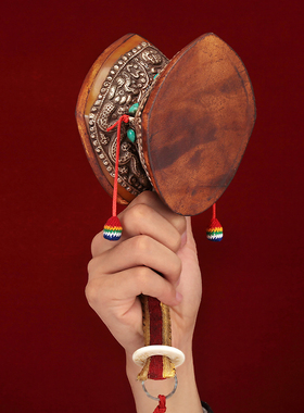 尼泊尔手工方手鼓赠送鼓套