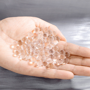 天然白水晶供曼扎宝石七宝石净化晶石曼茶罗宝石水晶圆珠50g